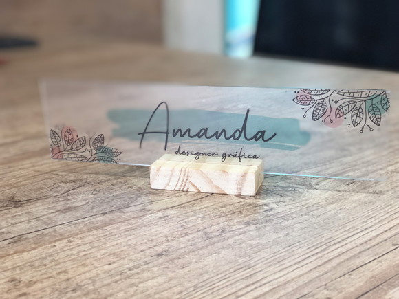 Placa de Identificação de Mesa - Acrílico 26x6,5