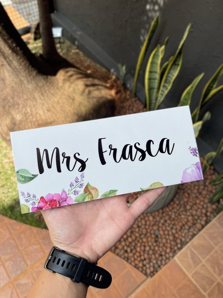 Placa de Identificação de Sala - Modelo Caulim 21x9