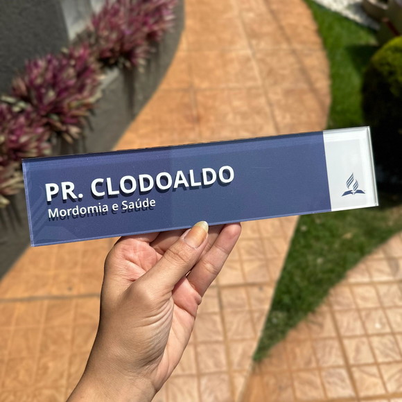 Placa de Identificação de Sala - Modelo Caulim Acrílico