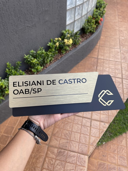 Placa de Identificação de Sala - Modelo Onix Inox