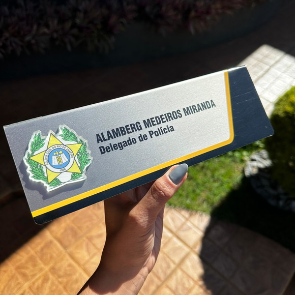 Placa de Identificação Delegado - Inox 25x10