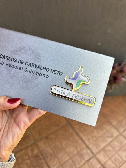 Placa de Identificação Juíz - Inox 25x10