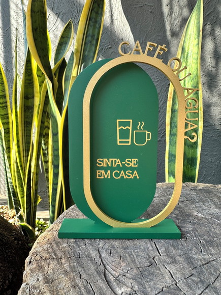 Placa de Mesa Café - Personalizada- Café ou Agua