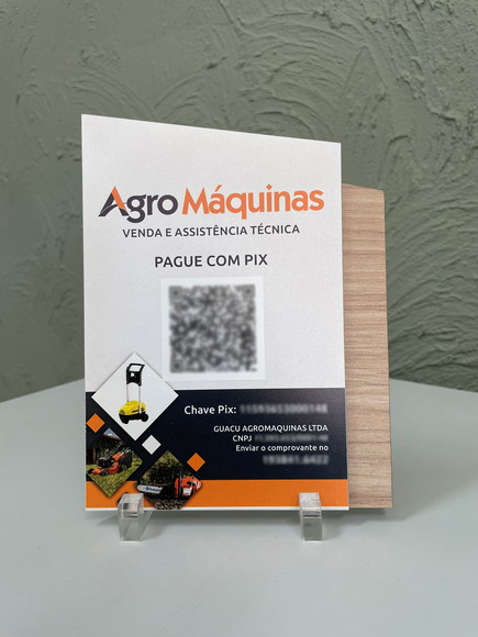 Placa de Pix - Modelo Mini Calcita mdf e Acrílico 6