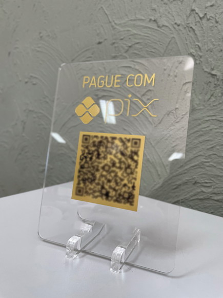 Placa de Pix - Modelo Mini Quartzo Acrílico