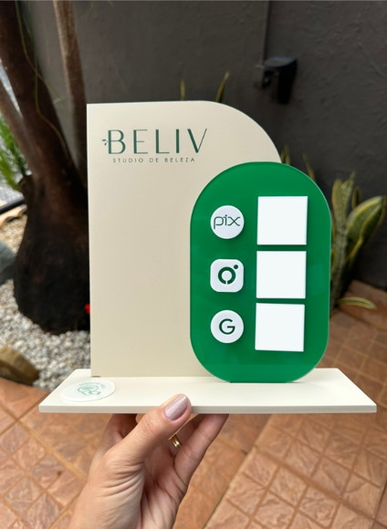 Placa de Pix com Tag Nfc - Personalizada 3 - Beliv