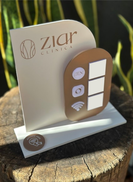Placa de Pix com Tag Nfc - Personalizada 3 - Ziar Clinica