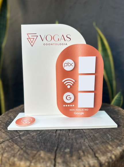 Placa de Pix com Tag Nfc - Personalizada 3-vogas Odontologia