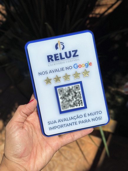 Placa de Qr Code - Modelo Mini Quartzo Acrílico - Reluz