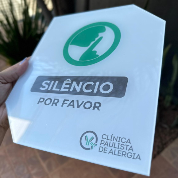 Placa de Silêncio Acrilica - 30x20 - Imagem 4