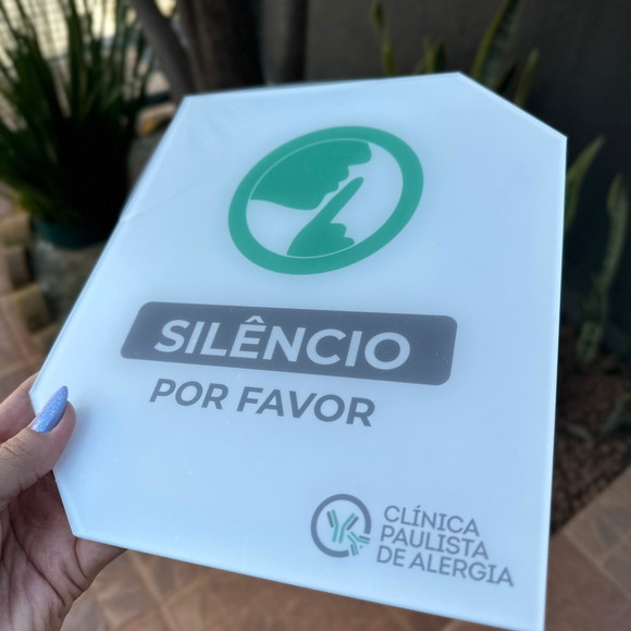 Placa de Silêncio Acrilica - 30x20 - Imagem 3