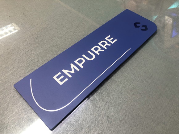 Placa de Sinalização - Puxe - Empurre - Modelo Caulim 31x9