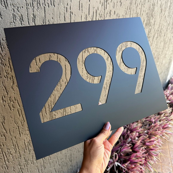 Placa Residencial Algarismo Vazado - Número Casa 40x30