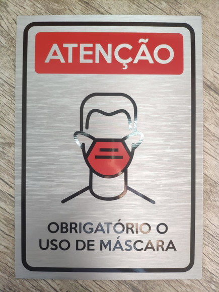 Placa Uso Obrigatório de Máscara
