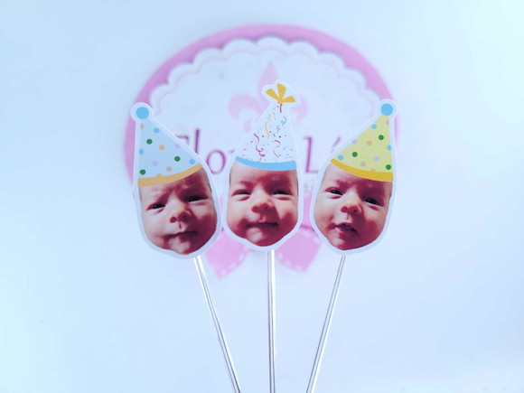 Topper de Docinho Bloquinho Carnaval com Foto e Chapeuzinho