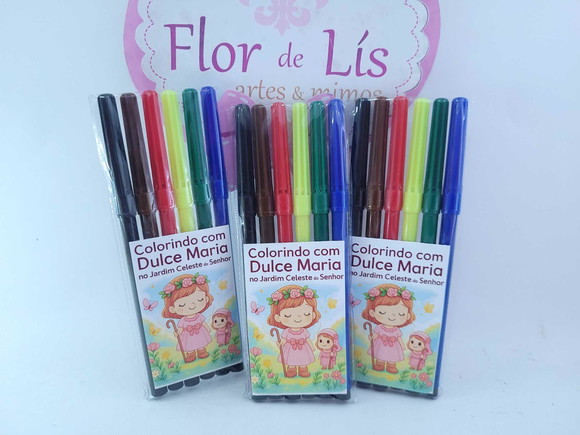 Canetinhas Personalizada Religioso 6 Cores para Pintar
