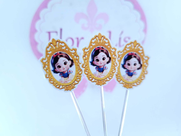 Toppers Docinhos Espelho da Branca de Neve Festa