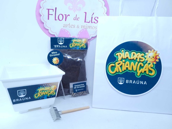 Kit Plantação Meu Girassol Dia das Crianças com Sacola