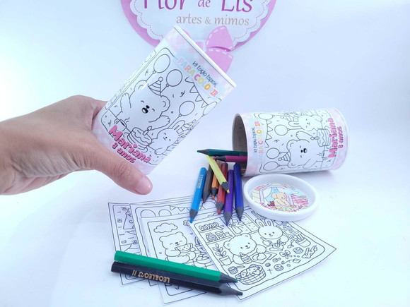 Kit de Colorir no Tubolata Bobbie Goods com Lápis 12 Cores