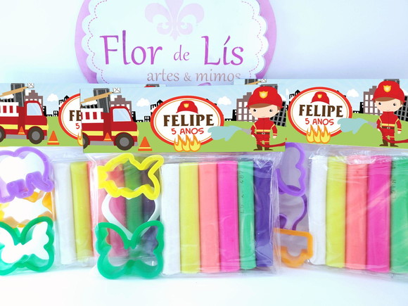 Kit Massinha de Modelar Festa Bombeiros Cute