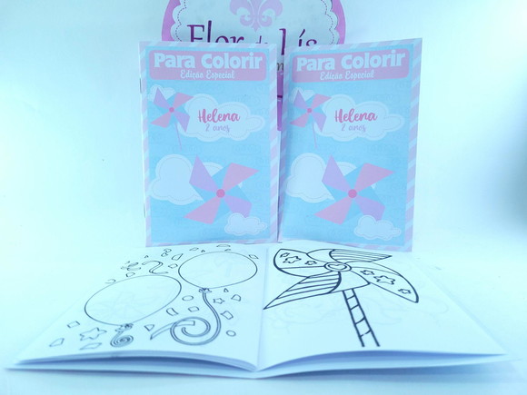 Revistinha Colorir Catavento Rosa Menina Cores Candy Pastel