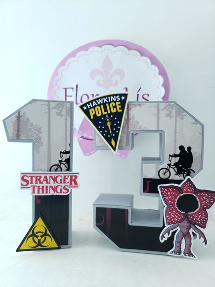 Número ou Nome 3d Idade Decorativa Stranger Things
