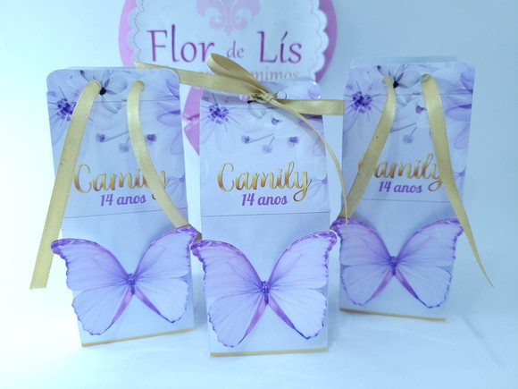 Caixa Milk Personalizada Borboleta Jardim Encantado