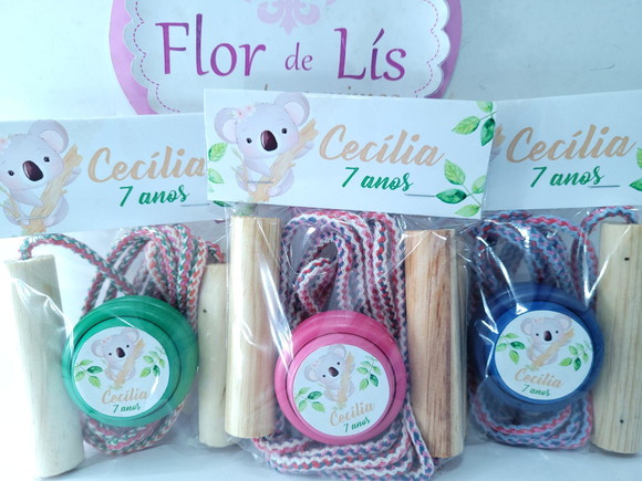 Kit Divertido Coala Lembrancinha Personalizada Corda e Ioiô