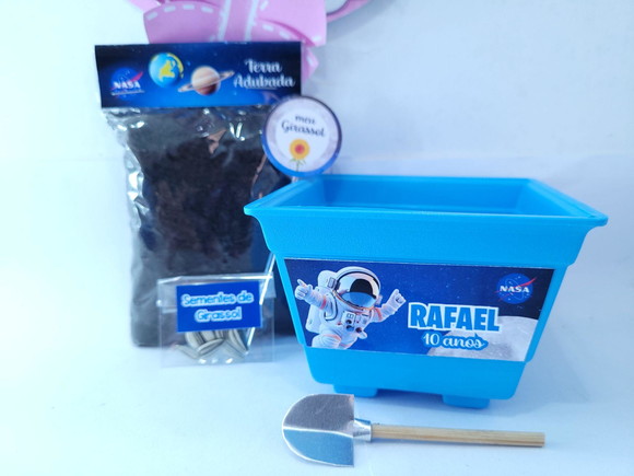 Kit Jardim Astronauta Nasa Personalizado Plantio