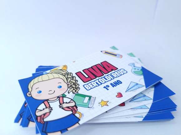 Etiqueta Escolar para Cadernos e Livros Menina 20 Unidades