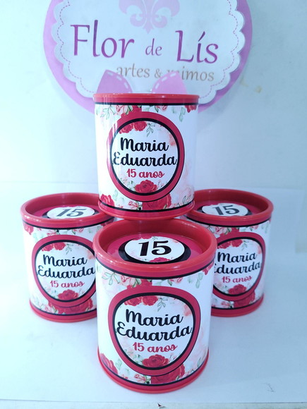 Tubo Lata Festa 15 Anos Lembrancinha Personalizada