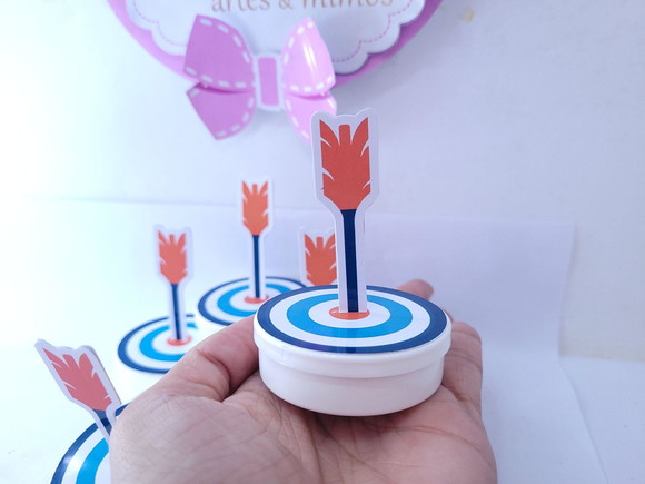 Latinha 3d Alvo Arco e Flecha Valente Lembrancinha