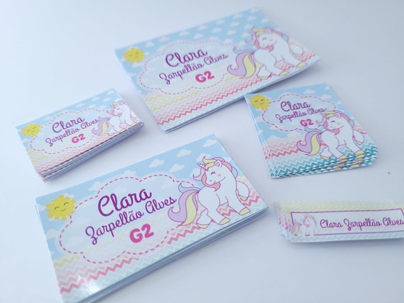 Kit Etiqueta Escolar Unicórnio Menina