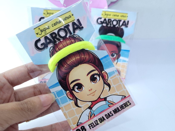 Brinde Dia das Mulheres Tag Elástico de Cabelo Esporte Vôlei