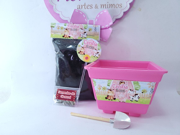 Lembrancinha Plantação Fazendinha Rosa Menina