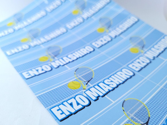 Etiqueta Escolar para Caderno Esportes Tenis Azul
