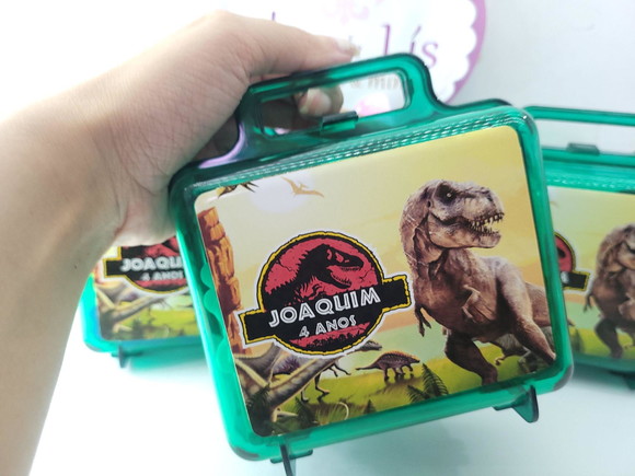 Maletinha Acrílica Personalizada Dinossauro