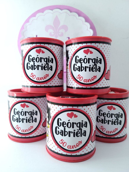 Tubo Lata Festa Adulto 50 Anos Lembrancinha Personalizada