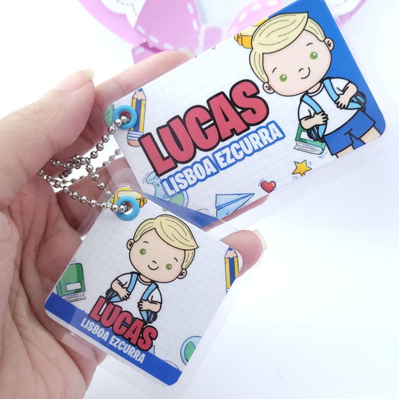 Kit Chaveiro Escolar Menino para Mochila e Lancheira