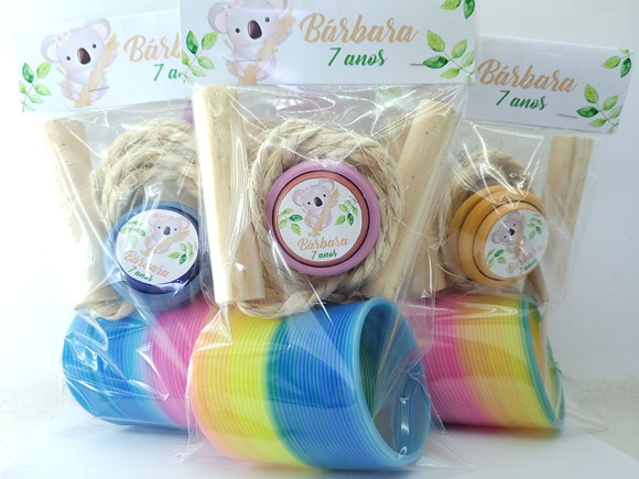 Kit Diversão Coala com Mola Ioiô e Corda