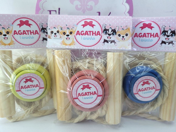 Kit Diversão Lembrancinha Cachorrinhos Corda e Ioiô
