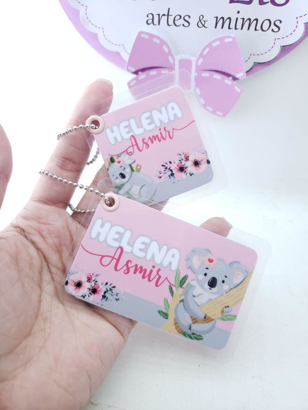 Tag Chaveiro Escolar Coala para Mochila e Lancheira