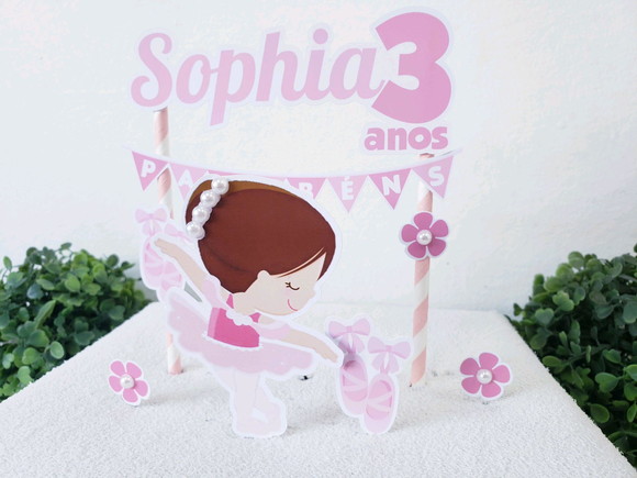 Cake Topper Bailarina Topo Bolo