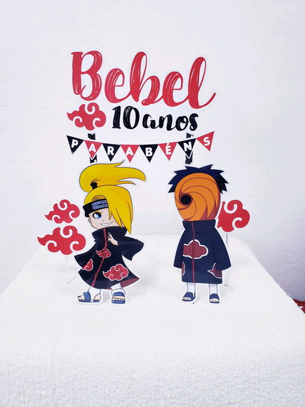 Cake Topper Akatsuki Deidara e Tobi Topo Bolo