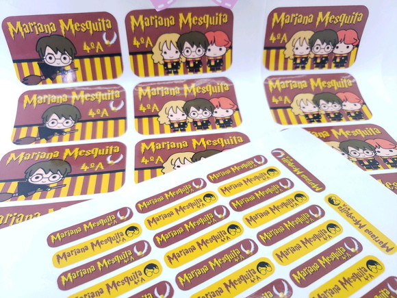 Kit 90 Etiquetas Escolares Harry Potter Cute Volta às Aulas