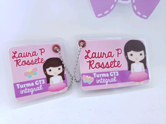 Tag Chaveiro Escolar Menina para Mochila e Lancheira - Imagem 3
