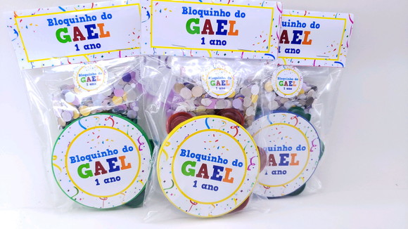 Kit Bloquinho de Carnaval Pandeiro Pequeno e Confetes