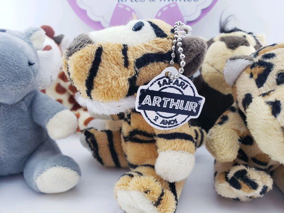 Chaveiro Animais Pelúcia Safari 9cm