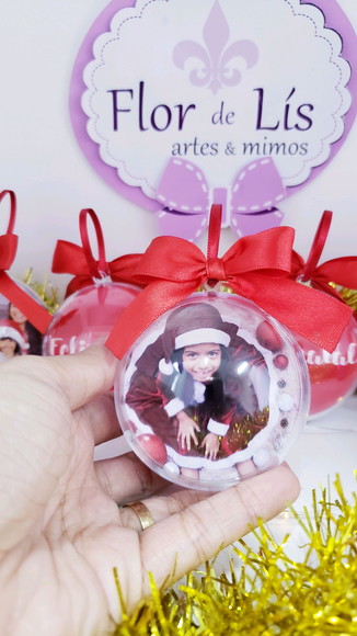Bolinha de Natal Personalizada com Foto Enfeites