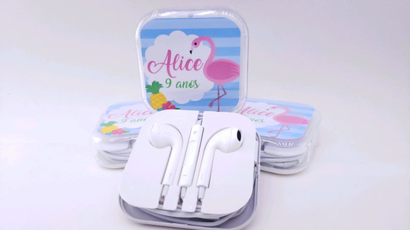 Fone de Ouvido Flamingo Verão na caixinha